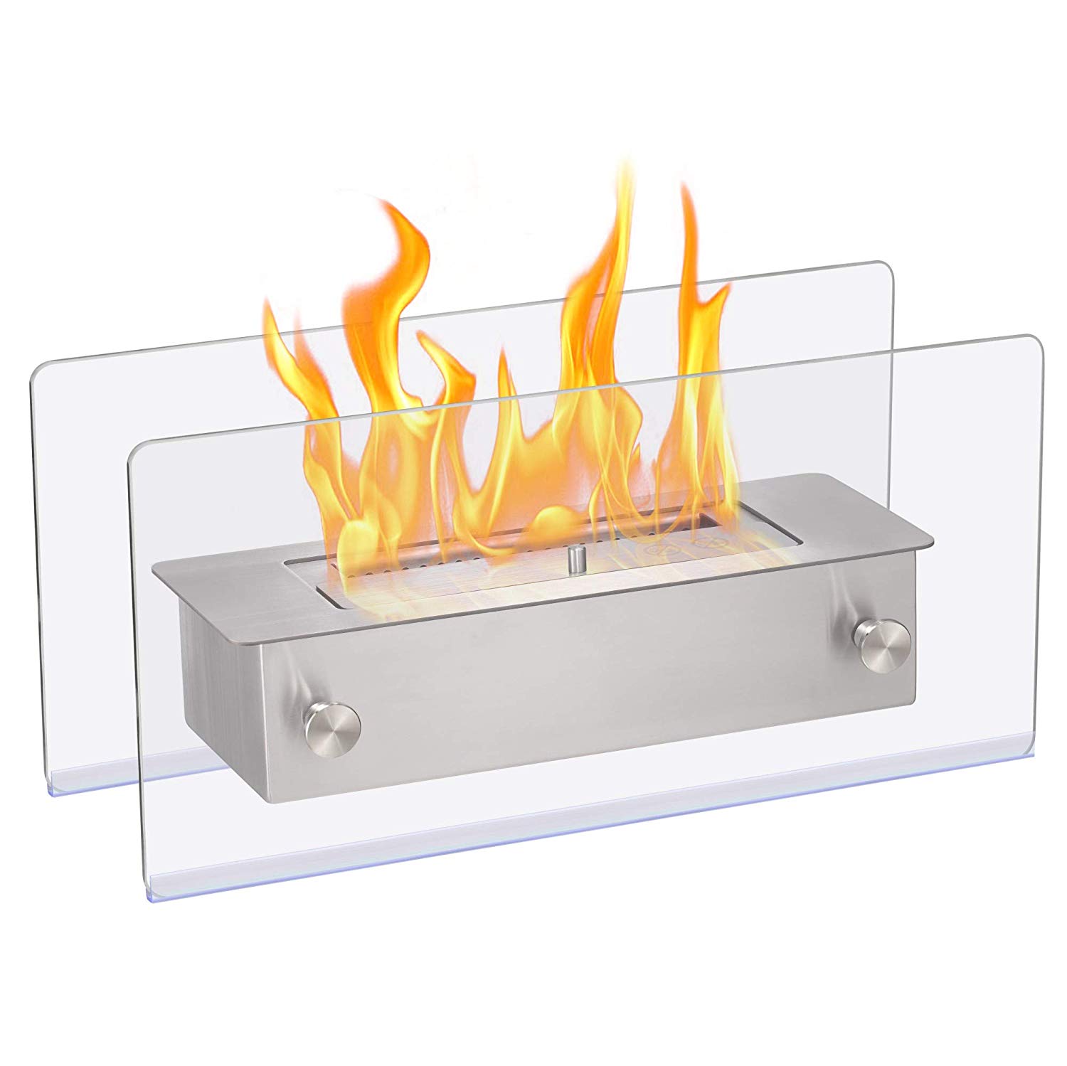 Wall Mounted Ethanol Fireplace Unique Xbeauty Tabletop Fireplace Indoor Ventless Bio Ethanol Fire Pitï¼built In Recessed with Safety Glassï¼long Lasting Burn Time Transparent without Base