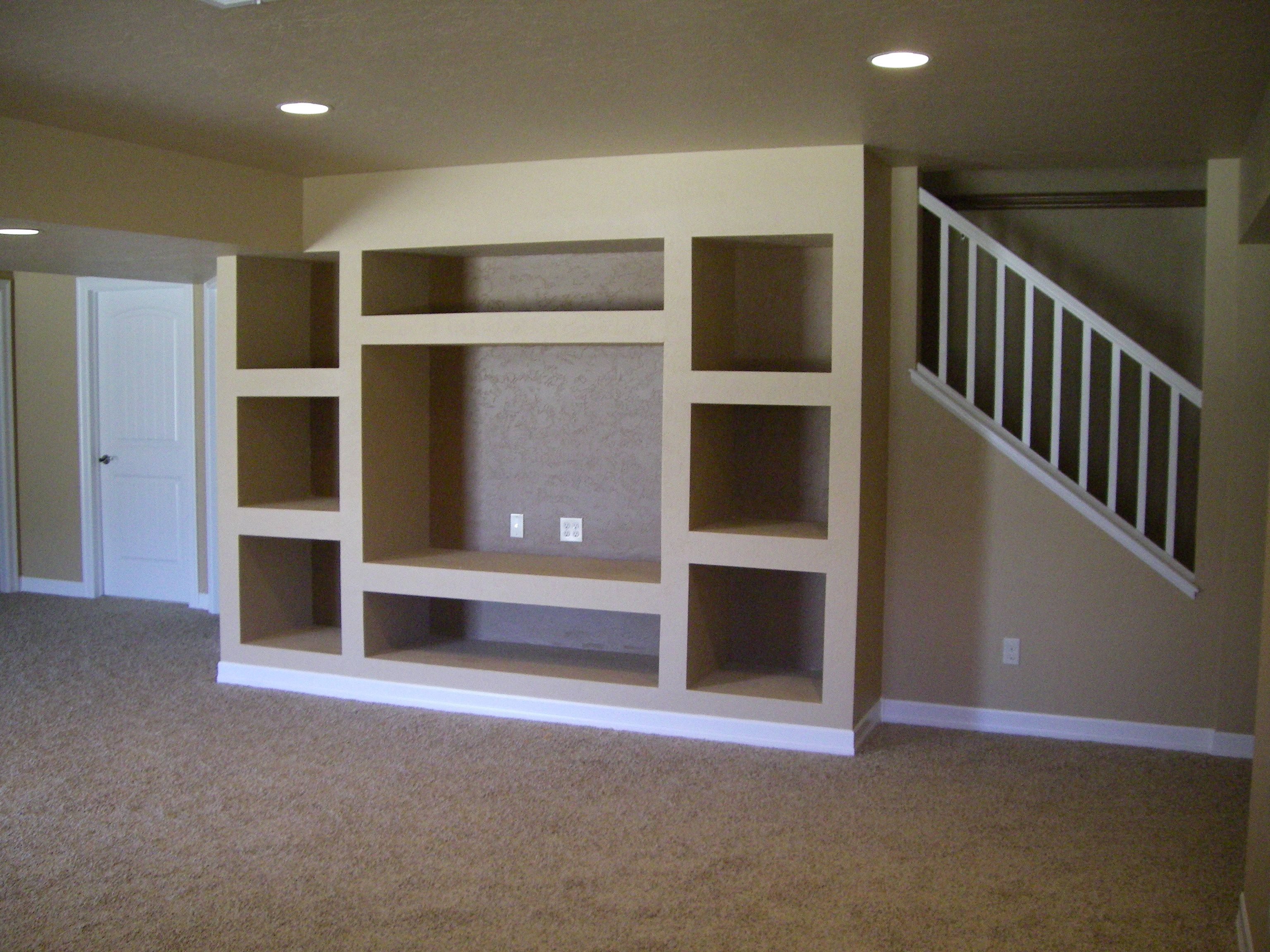 Wall Units with Fireplace and Tv Beautiful Open Stairs with Support Beam Built In Entertainment Center