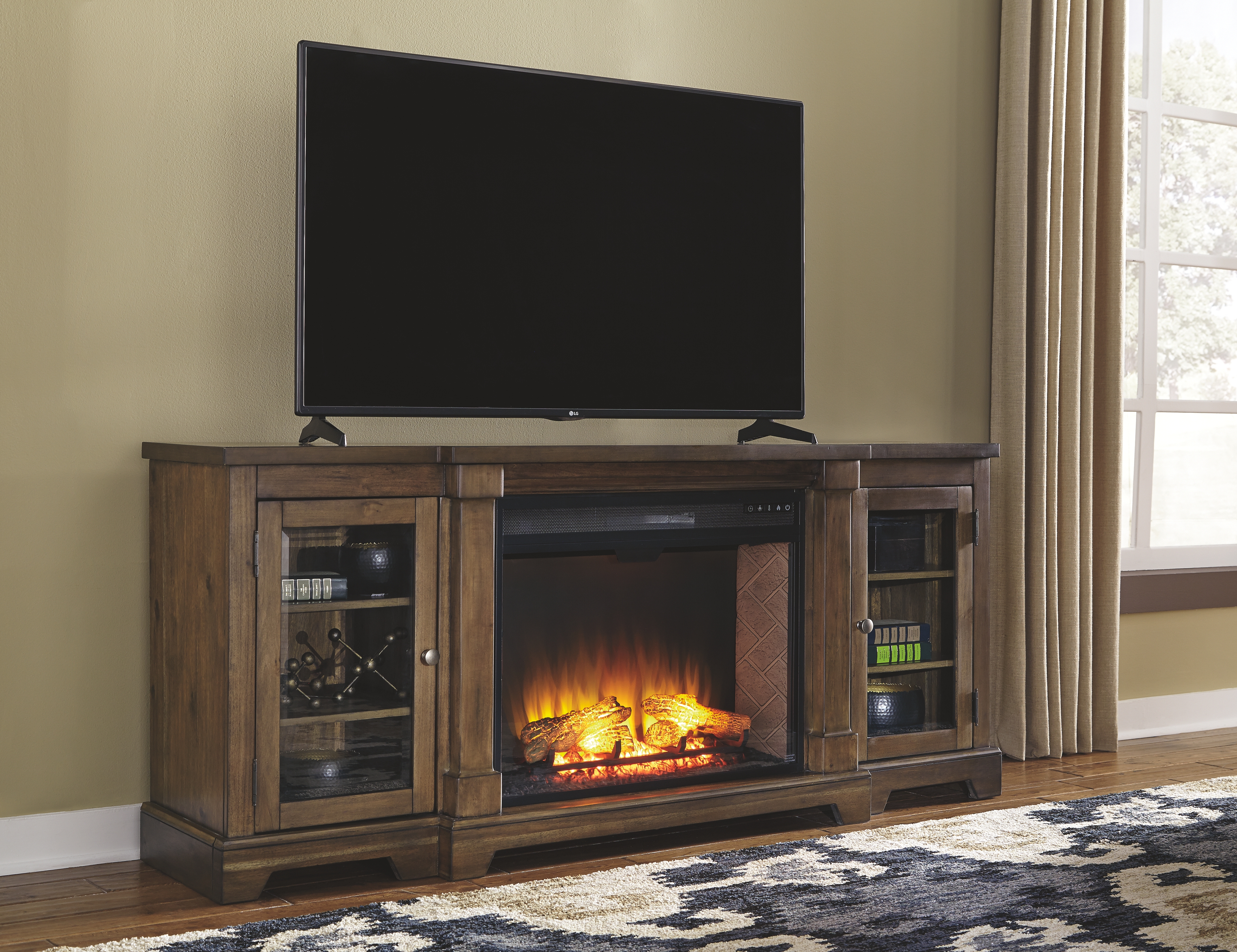 Tennyson Electric Fireplace w Bookcases 4d66d abf40f0fc20e00ff2284c