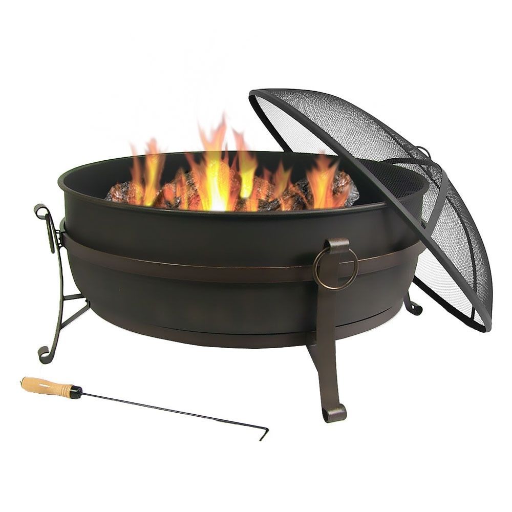 Walmart Outdoor Fireplace Awesome Sunnydaze Steel Cauldron Fire Pit Spark Screen Home Garden