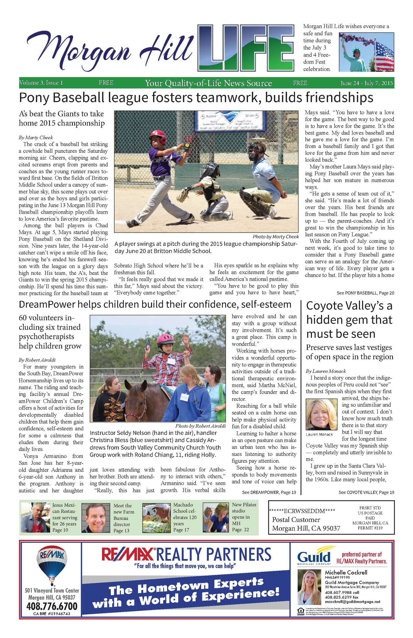 Calaméo Morgan Hill Life Vol 3 issue 1 June 24 2015 p1