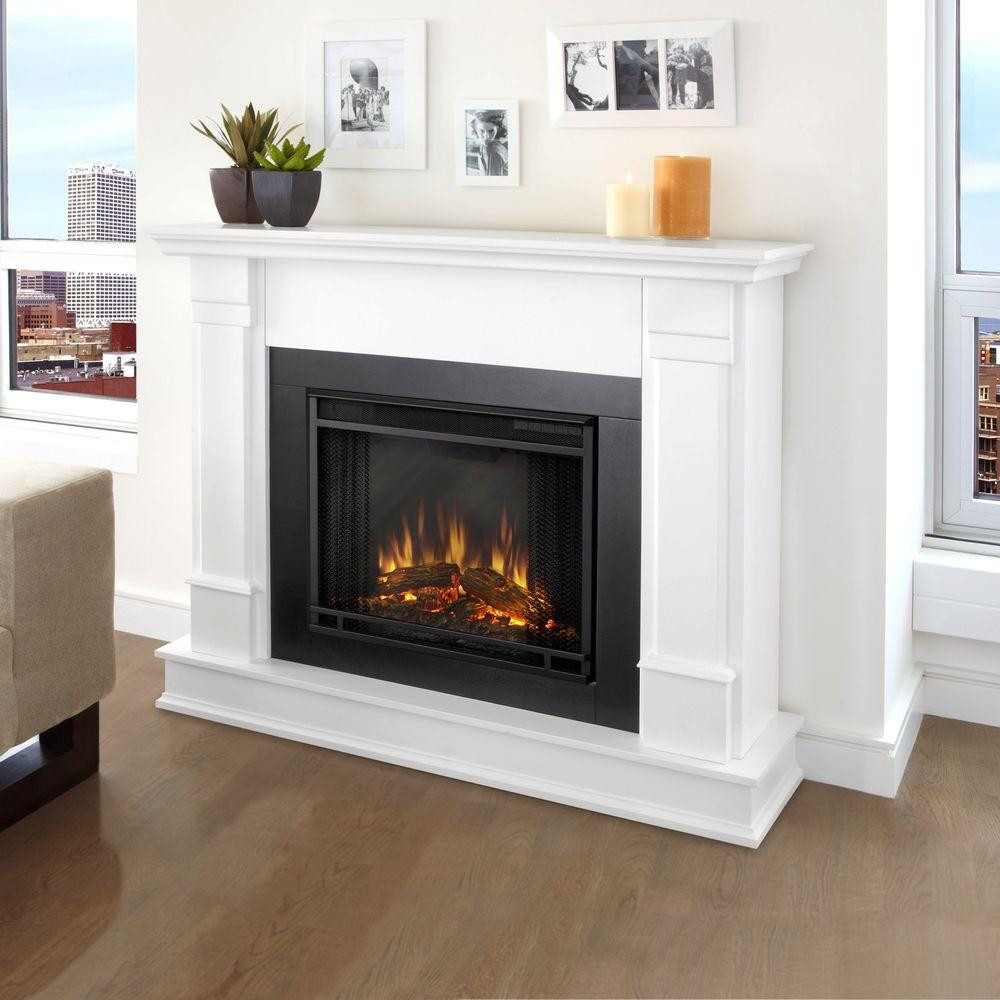 hardwood floor fireplace transition of electric fireplaces fireplaces the home depot within silverton 48 in electric fireplace in white