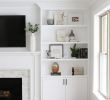 White Fireplace with Shelves Unique White Built Ins Around the Fireplace before and after