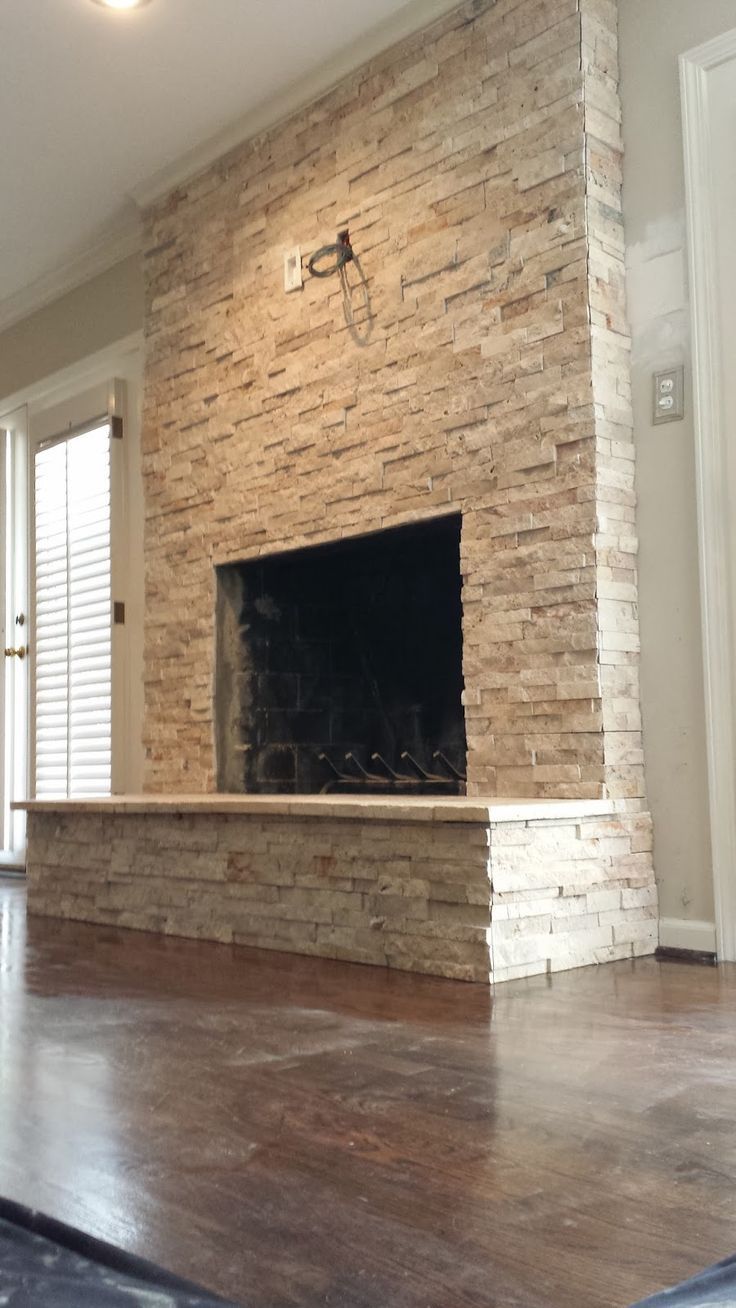 White Stacked Stone Fireplace Awesome Pin by Karen Bonfield On A Better Home