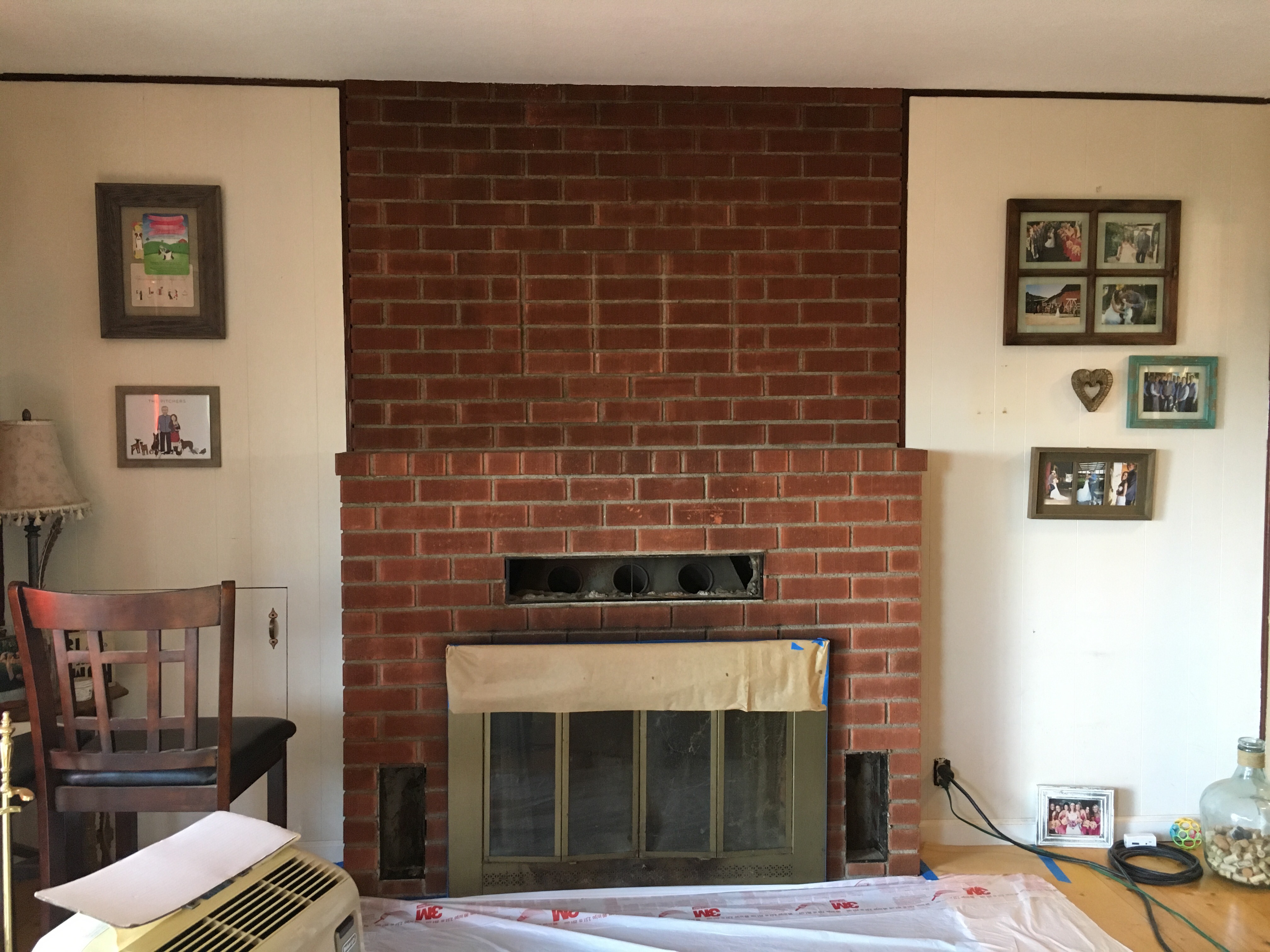 Whitewash Fireplace before and after Luxury Fireplace Update Red Door Blue House