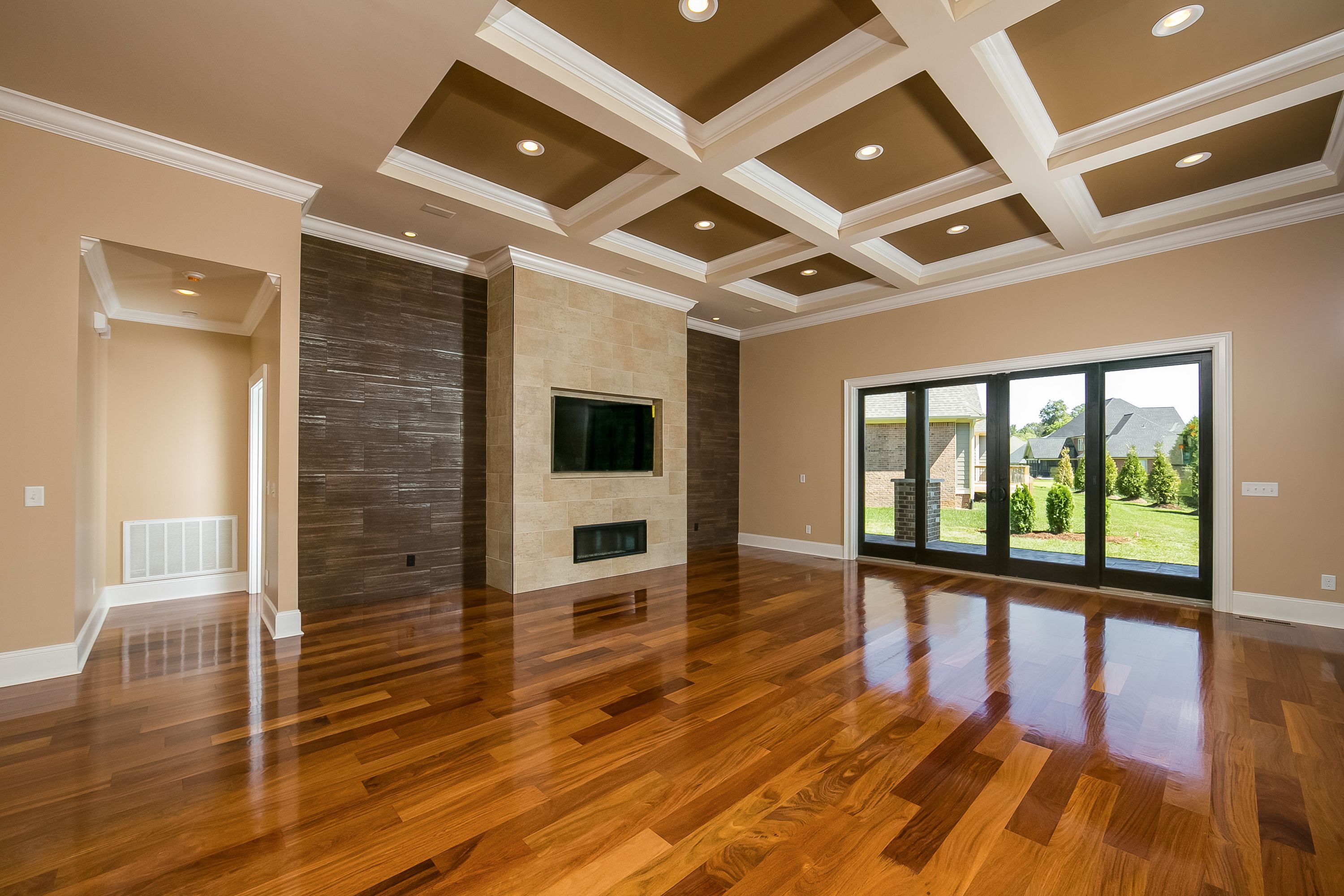 Wilshire Fireplace Unique Beautiful Linear Fireplace Coffered Ceiling and Modern