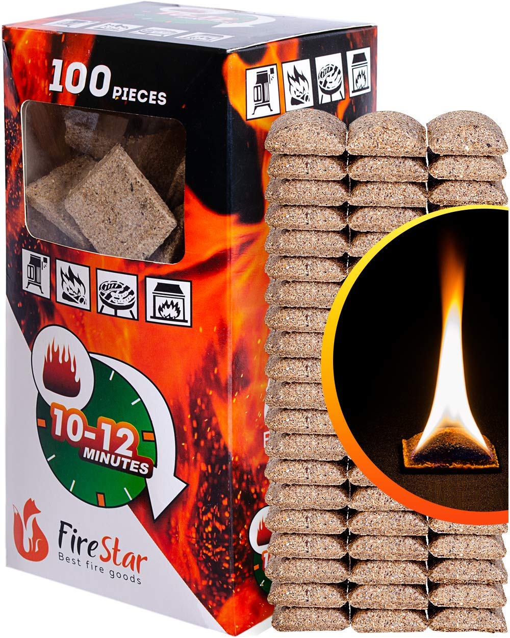 Wood Burning Fireplace with Gas Starter Best Of Fire Starter Squares 100pc Fire Starters for Fireplace Camping Fire Lighter Grill Charcoal Starter Cubes Firestarters for Campfires