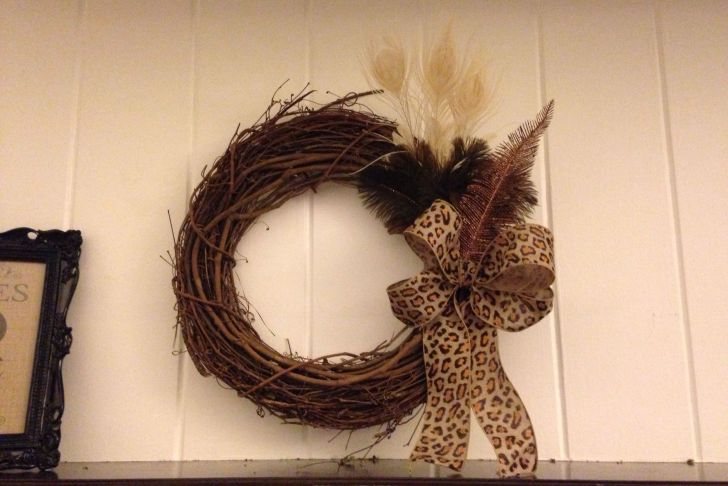 Wreath Over Fireplace Inspirational Wreath Over Fireplace From Feathers From Our Wedding