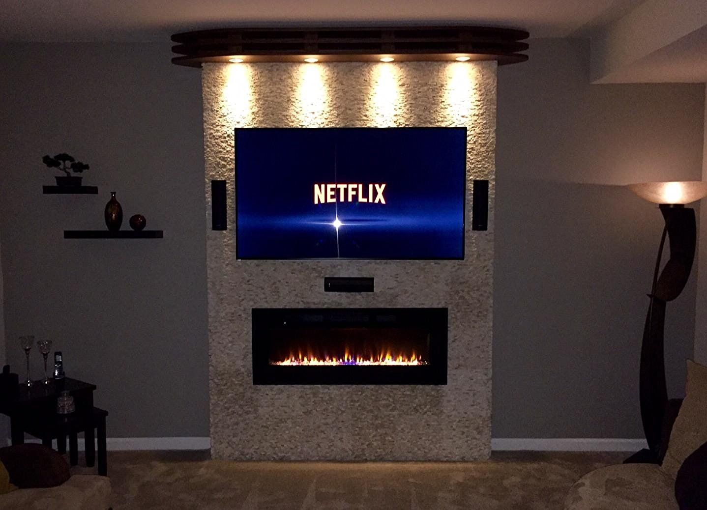 65 Inch Tv Over Fireplace Beautiful Amazon Napoleon Efl50h Linear Wall Mount Electric