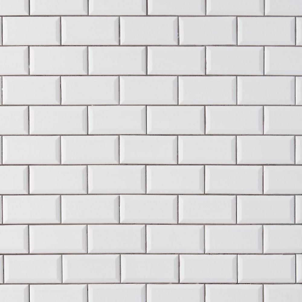 Beveled Subway Tile Backsplash Awesome Bright White Ice Beveled Ceramic Wall Tile