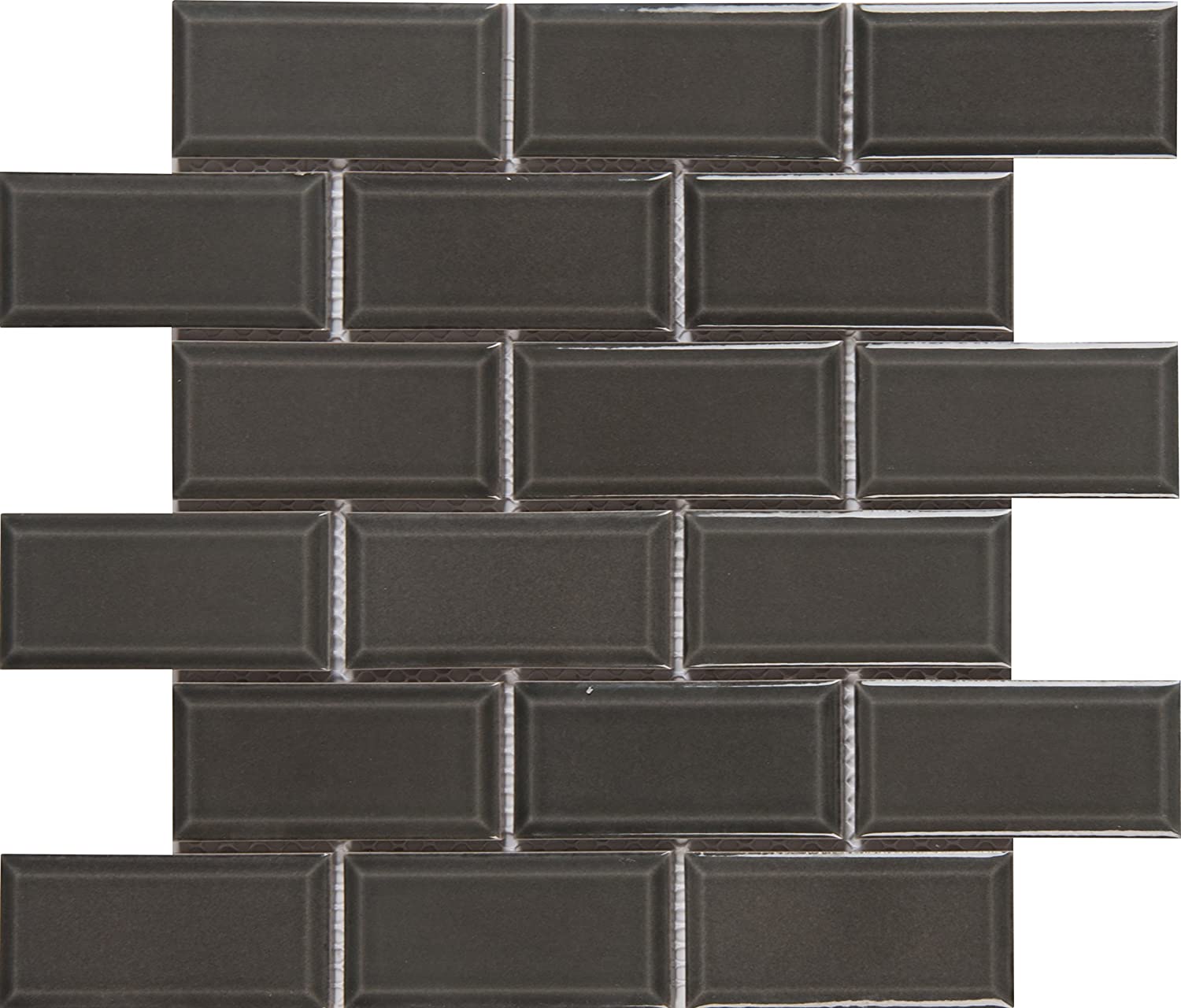 Beveled Subway Tile Backsplash Lovely Ms International Amz Md Charcoal Beveled Tile 11 22in