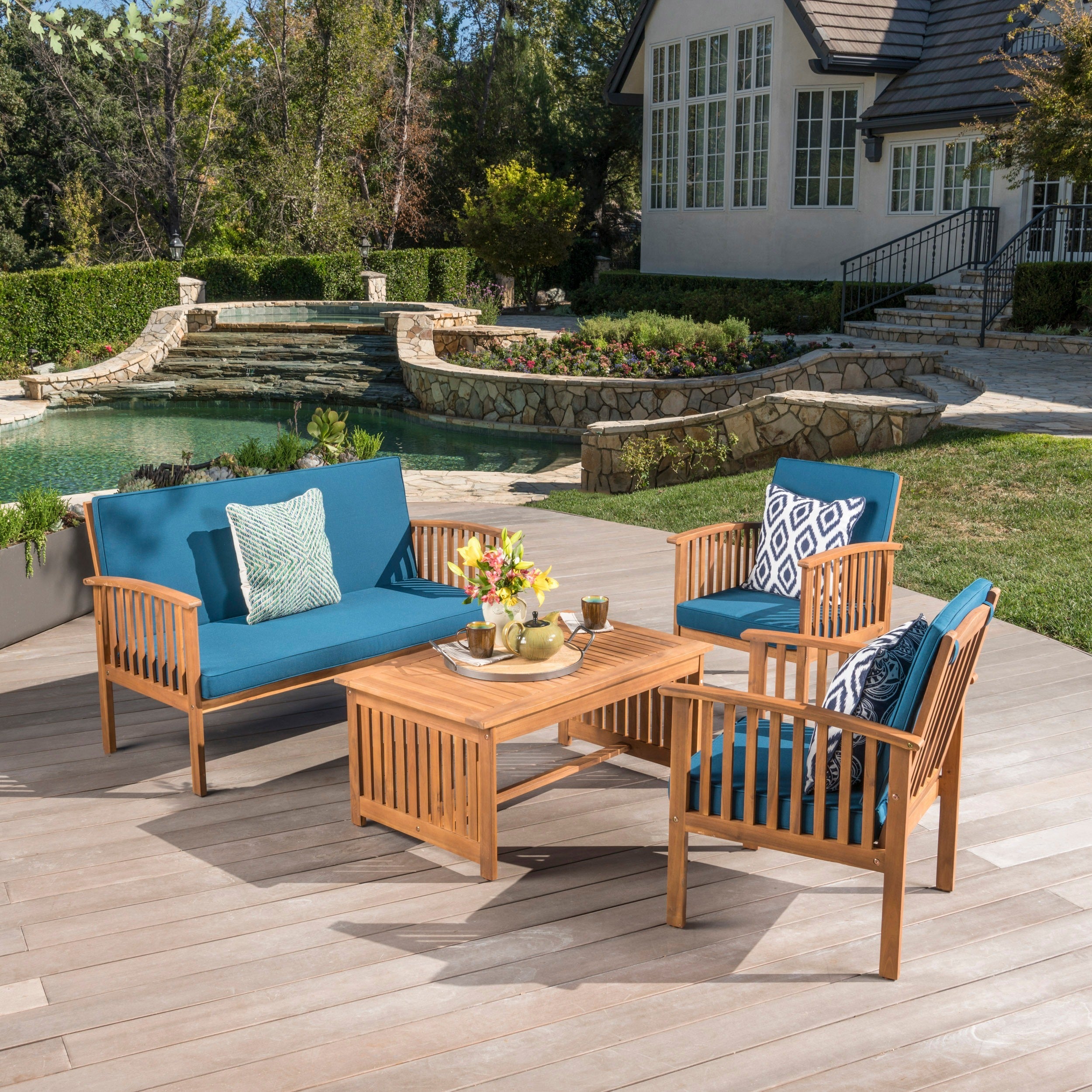 Big Lots Furniture Clearance Best Of Carolina 4 Piece Outdoor Acacia sofa Set by Christopher Knight Home