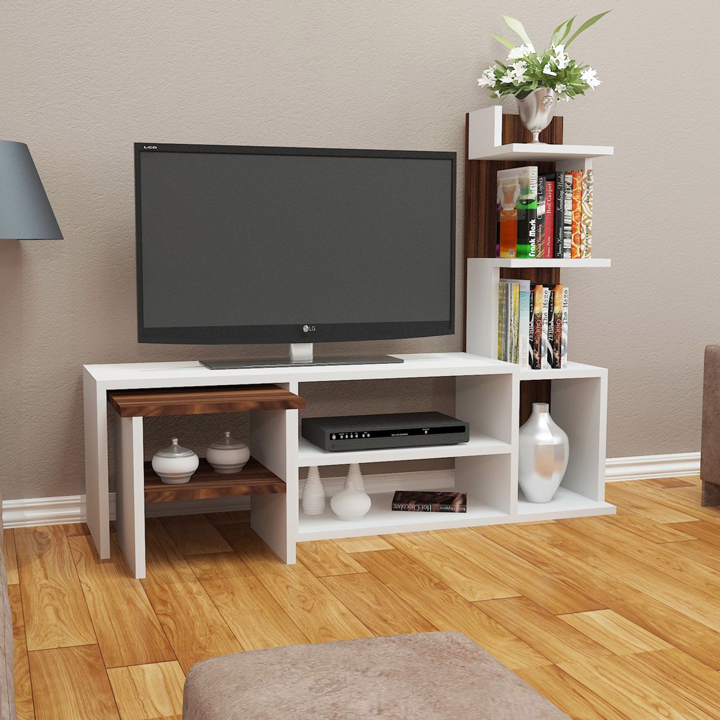 Big Lots Tv Stands Lovely Arzu Tv Unit White Walnut