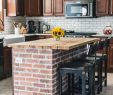 Brick Backsplash Kitchen Awesome Diy Brick Kitchen island Behind the Scenes Of Our Kitchen