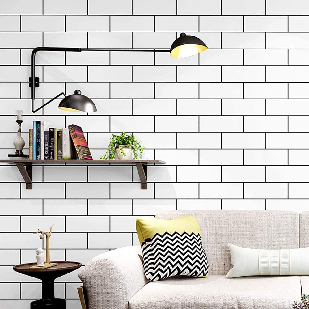 Brick Backsplash Lovely 24in  118in White Brick Kitchen Backsplash Wallpaper Waterproof Oilproof Resistant High Temperature Wall Sticker Self Adhesive and Removable Peel and