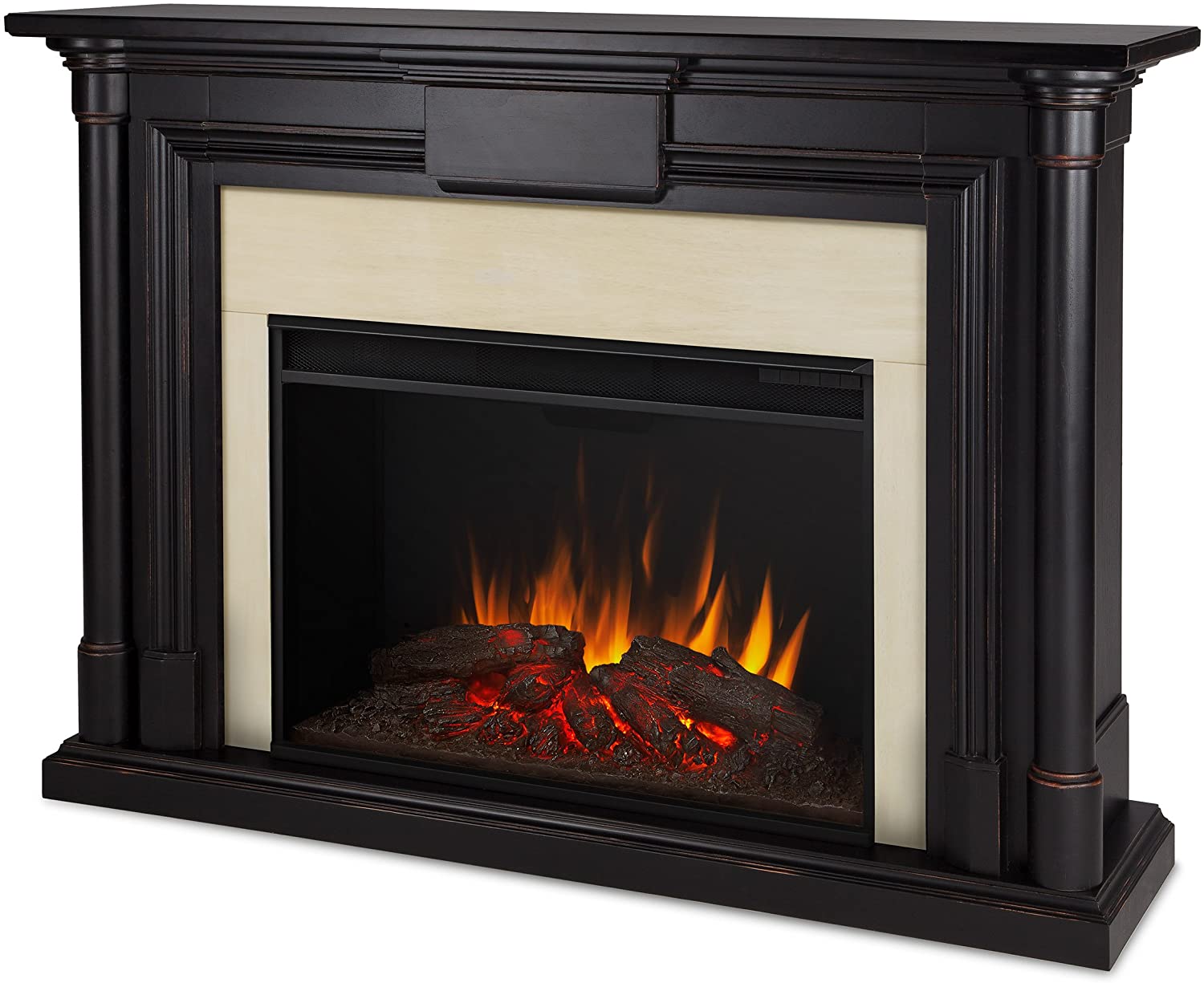Real Flame 8030E BW Maxwell Grand Electric Fireplace Blackwash 81ge YyDP L AC SL1500