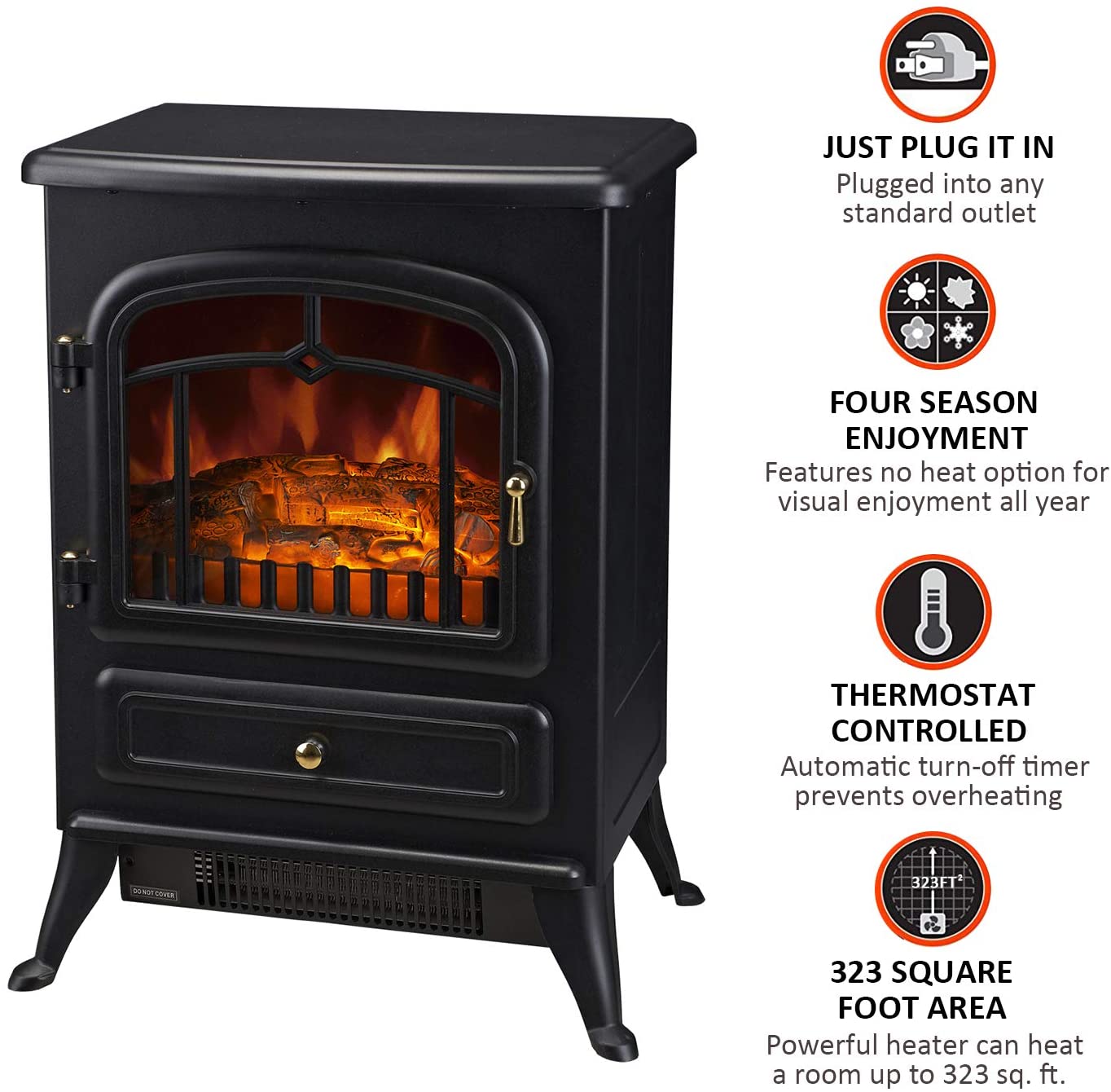 Clearance Big Lots Fireplace Inspirational Hom Freestanding Electric Fireplace Heater with Realistic Flames 21" H 1500w Black