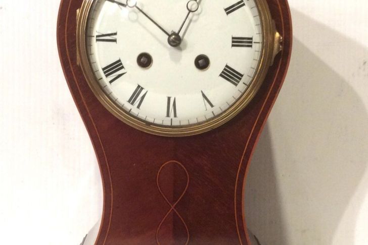 Clocks Over Fireplace Mantel Beautiful Antique Inlaid Mahogany Balloon Shape Mantel Clock In 2020