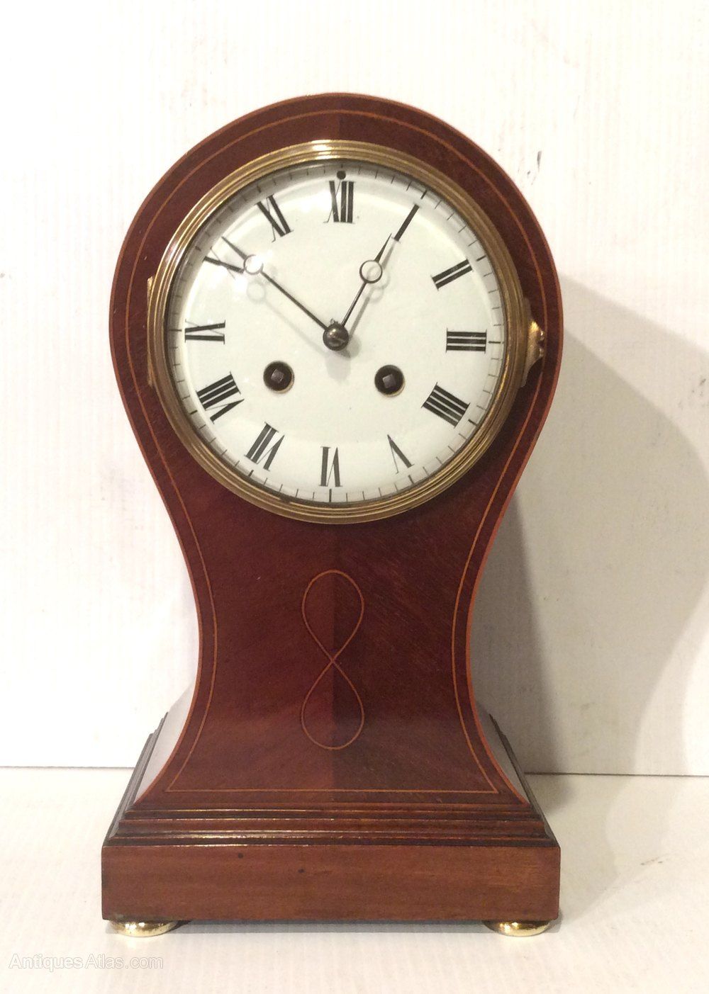 Clocks Over Fireplace Mantel Beautiful Antique Inlaid Mahogany Balloon Shape Mantel Clock In 2020