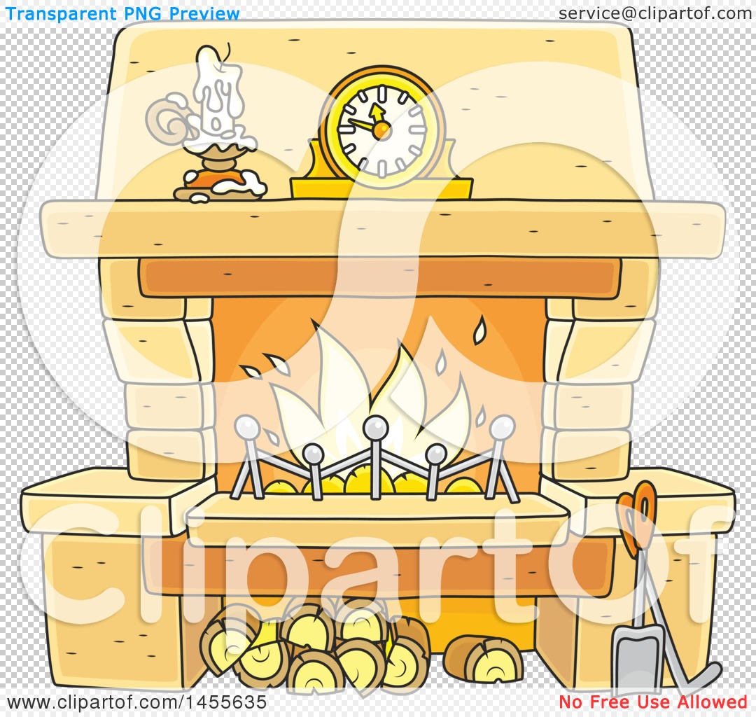 Clocks Over Fireplace Mantel Beautiful Clipart Of A Cartoon Candle and Mantle Clock Over A