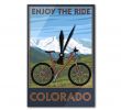 Clocks Over Fireplace Mantel Elegant Colorado Enjoy the Ride Mountain Bike Lantern Press Artwork Acrylic Wall Clock Acrylic Wall Clock