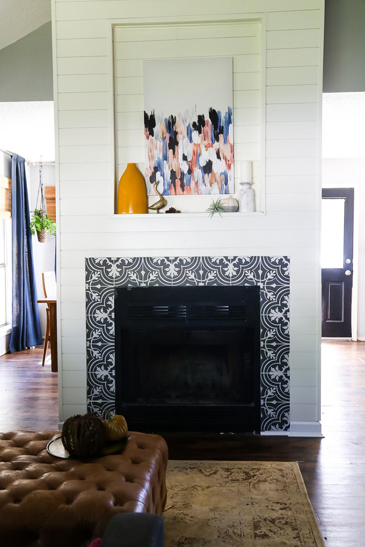 Diy Fireplace Surround Ideas Beautiful A Fireplace Makeover Using Shiplap and Patterned Tiles