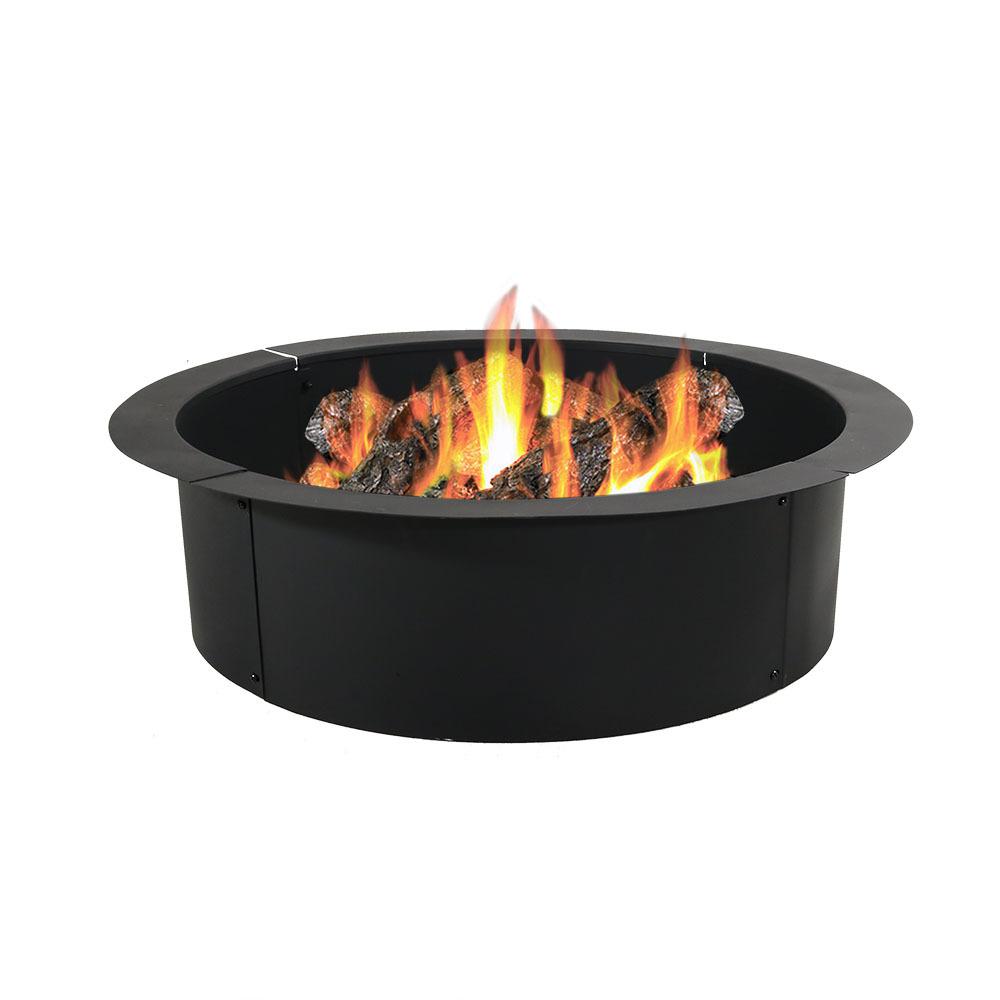 Diy Fireplace Surround Ideas New Sunnydaze Decor 30 In Dia Round Steel Wood Burning Fire Pit Rim Liner