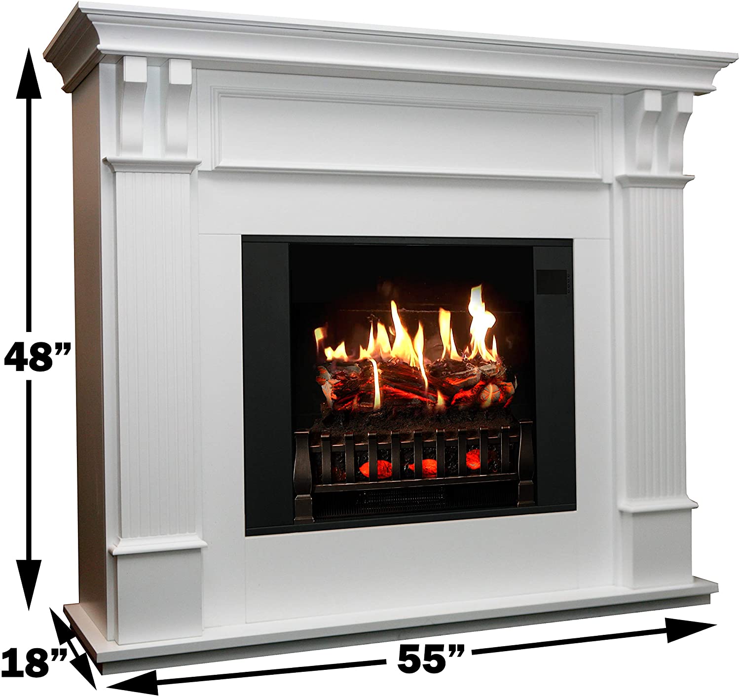 Fake Fireplaces Sale Awesome Magikflame Most Realistic Electric Fireplaces Trinity White Electric Fireplace with Wood Mantel Package 55" Wx 48" Tx 18" D Includes 4600