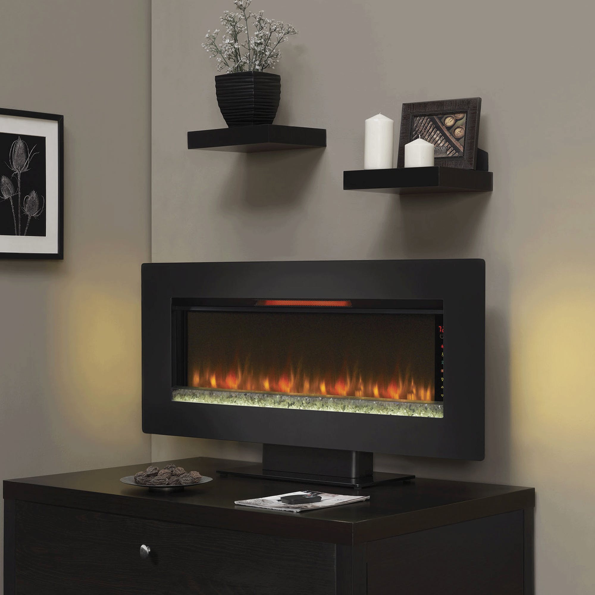 Fake Fireplaces Sale Fresh Felicity 47" Wall Mounted Infrared Quartz Fireplace Black