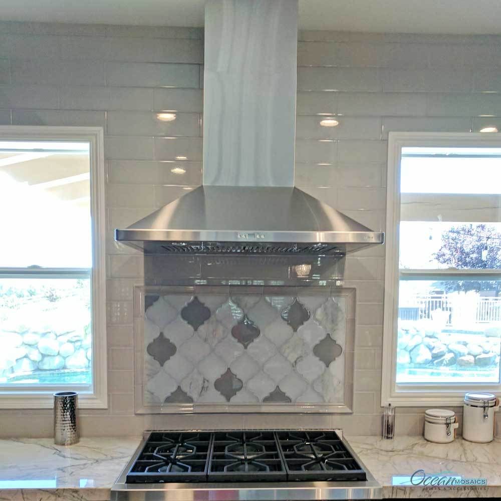 Fireplace Backsplash Ideas Inspirational Clover Arabesque Grigio Mosaic Glass Tile In 2019