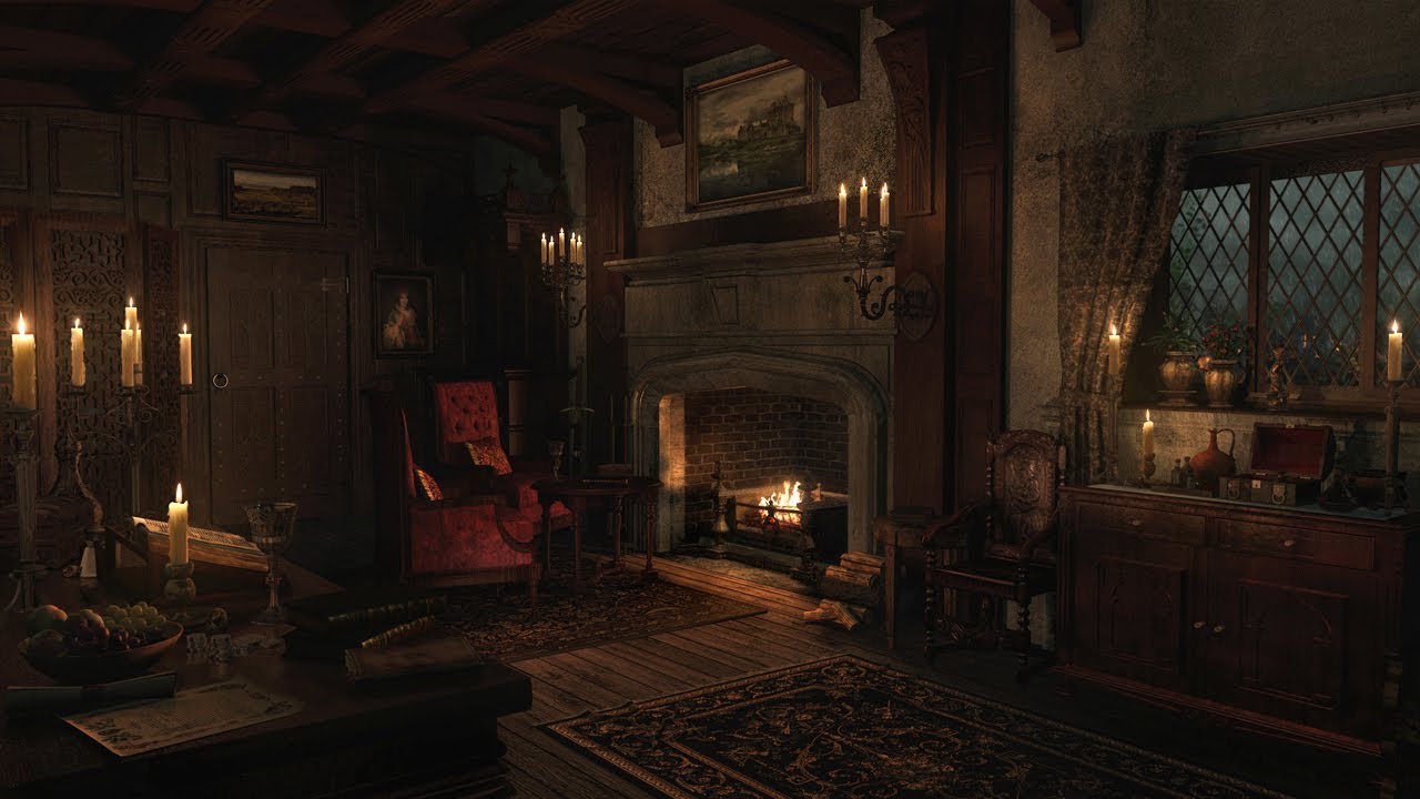 Rain & Thunderstorm Sounds Crackling Fireplace maxresdefault