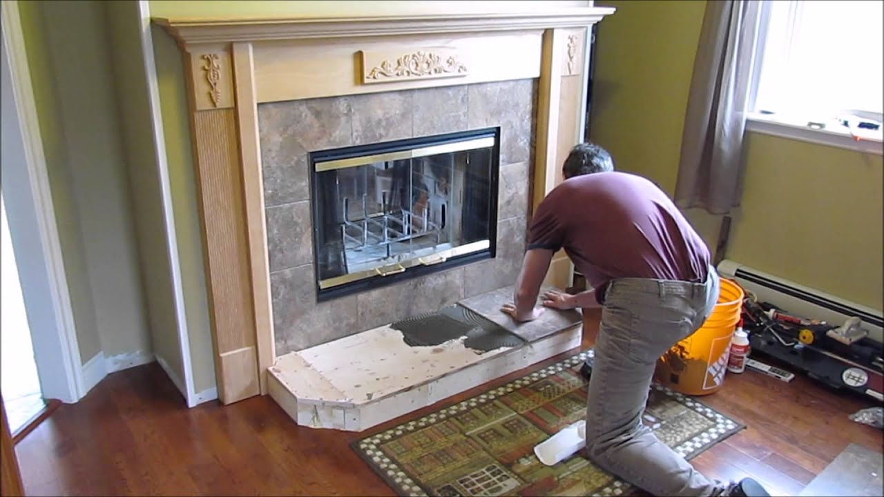 Fireplace with Herringbone Tile Awesome How to Install Fireplace Tile