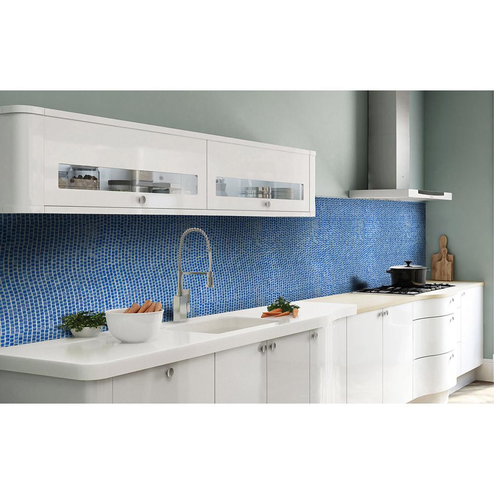 Fireplace with Herringbone Tile Elegant Sky Blue Tiles for Kitchen Rumah Joglo Limasan Work