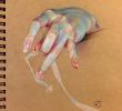 Hand Rendering Beautiful Hand Study Coloredpencil Fabercastell On Kraft Paper