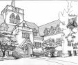 Hand Rendering Elegant Irvington Church Indianapolis In 8x10 Pen Ink