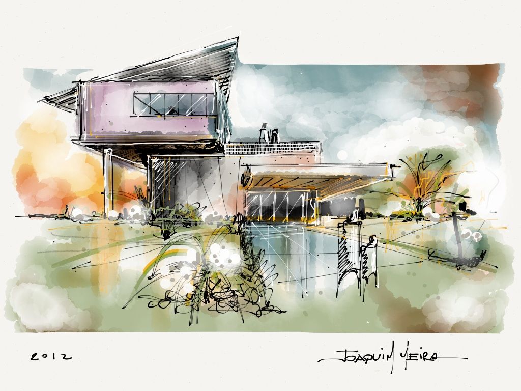 Wowee Love these gorgeous sketches of modern architecture e5410db71a595b19c447b4d