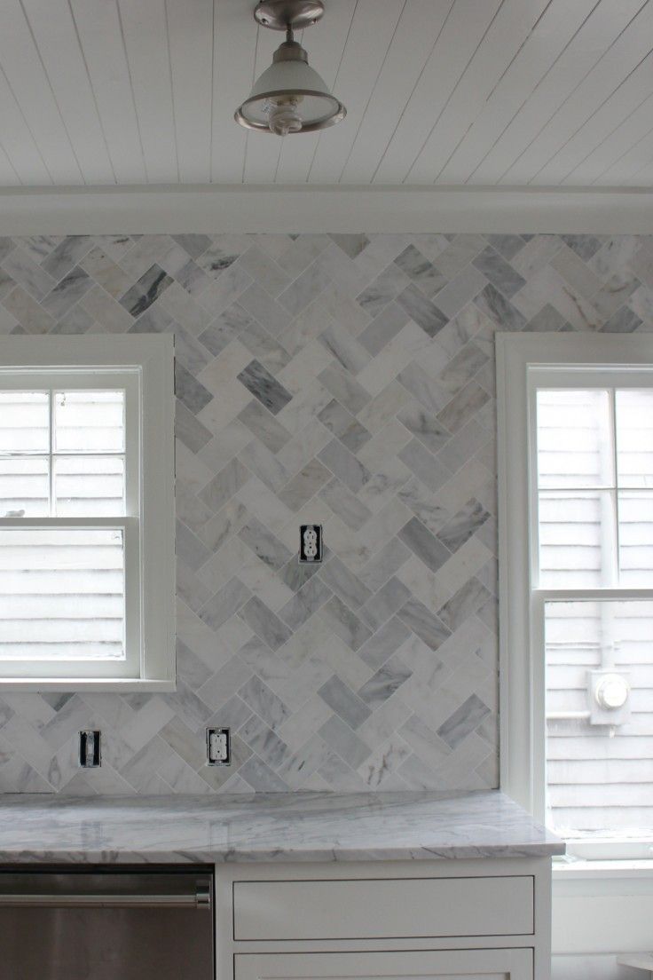 Herringbone Backsplash Awesome How to Install A Marble Tile Backsplash Hgtv Stone