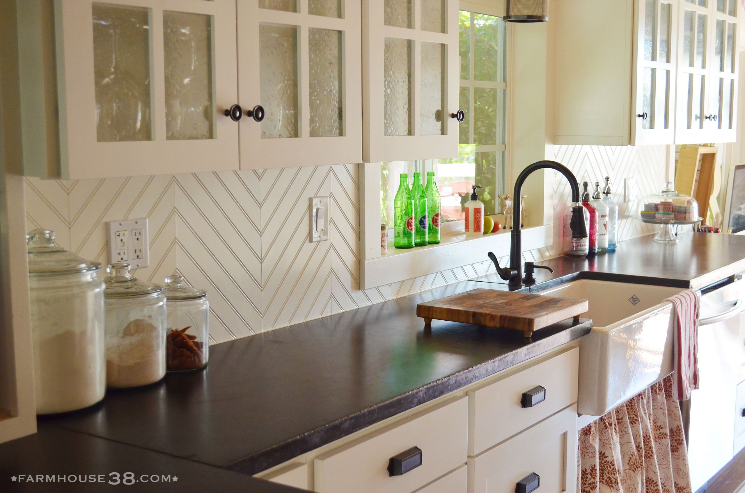 Herringbone Backsplash Elegant Diy Herringbone Beadboard Backsplash