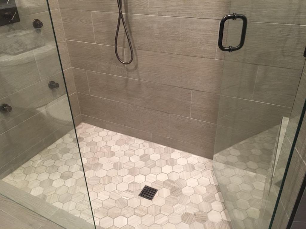 Herringbone Backsplash Luxury Light Grey Mosaic Bathroom Floor Tile Hexagon Haisa Marble