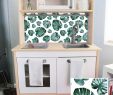 Herringbone Backsplash Subway Tile Best Of Tropical Monstera Leaf Printed Backsplash Board for Ikea Duktig Play Kitchen Makeover Diy Hack Ikea