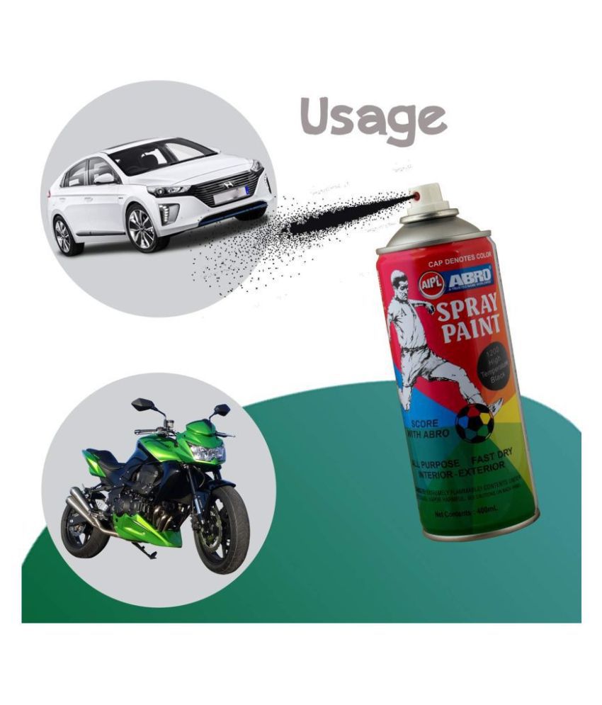 High Heat Paint Lovely Abro Multipurpose Colour Spray Paint Can for Cars and Bikes 2 Pcs High Heat Black
