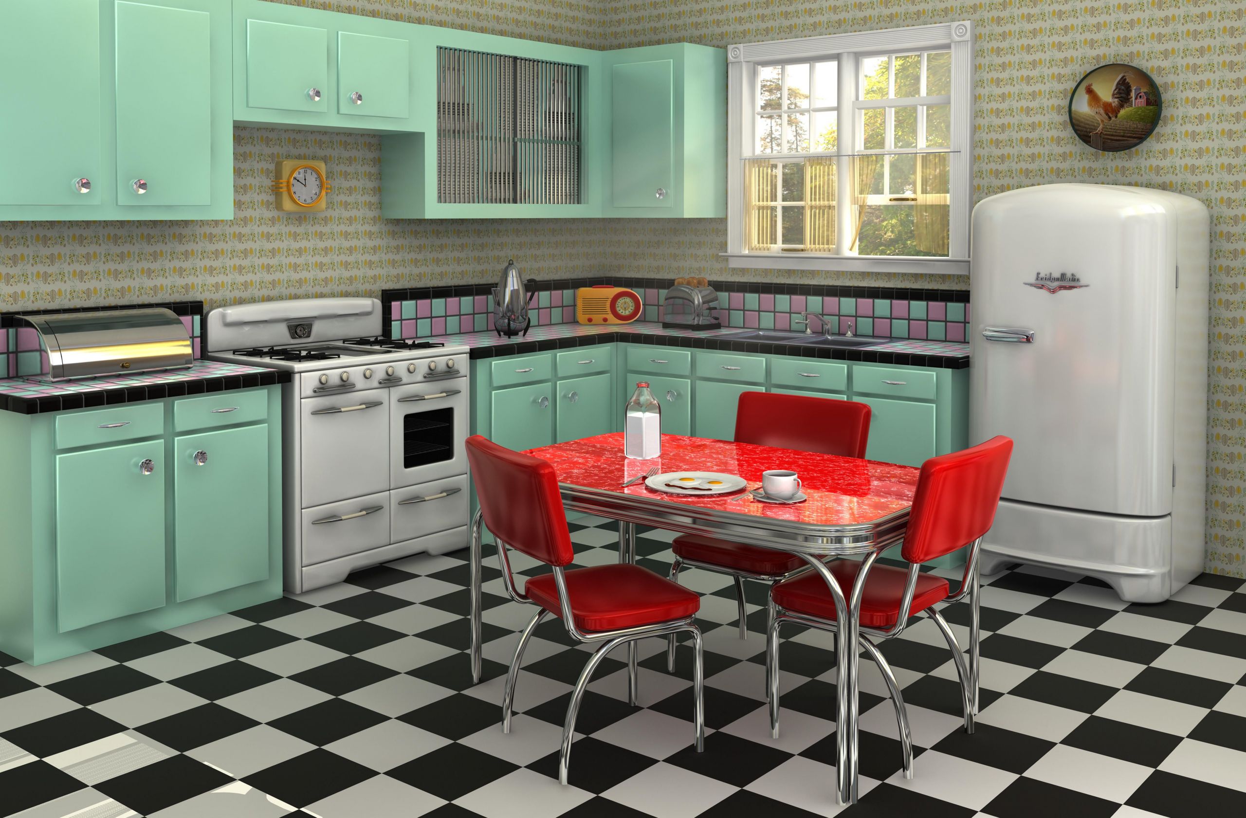 Kitchen Ideas with White Brick Backsplash New 25 Cool Retro Kitchens How to Decorate A Kitchen In