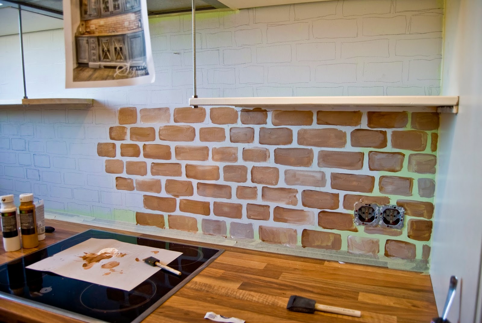 Kitchen with Brick Backsplash Beautiful How to Paint Brick Wall Paper From Kitchen Aol Image