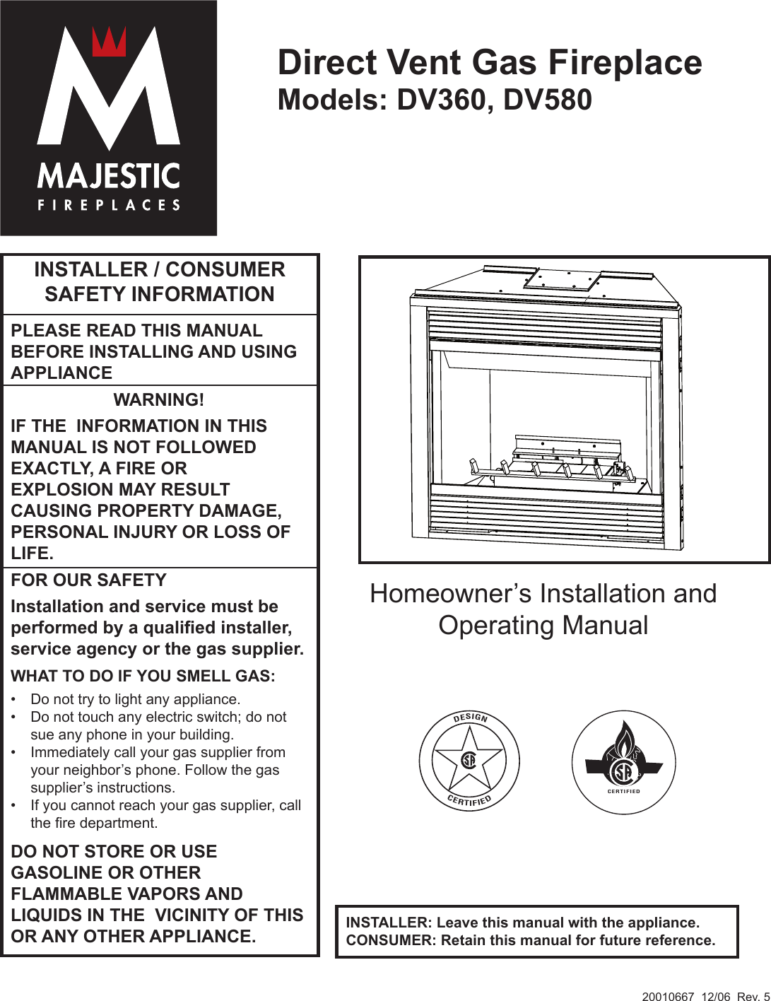 Majestic Gas Fireplace Troubleshooting Awesome Vermont Castings Dv580 Dv360 Operation Manual Manualslib