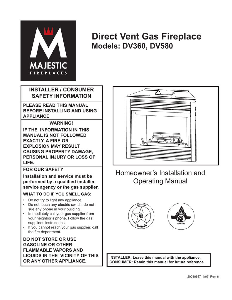 Majestic Gas Fireplace Troubleshooting Luxury Vermont Castings Dv360 Operating Instructions