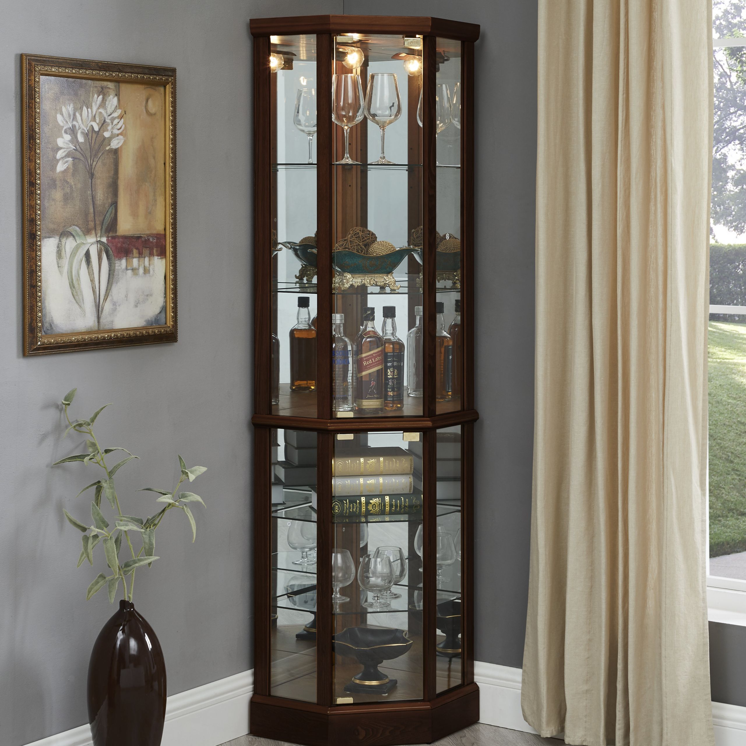 Modern Corner Electric Fireplace Beautiful Franklyn Corner Lighted Curio Cabinet