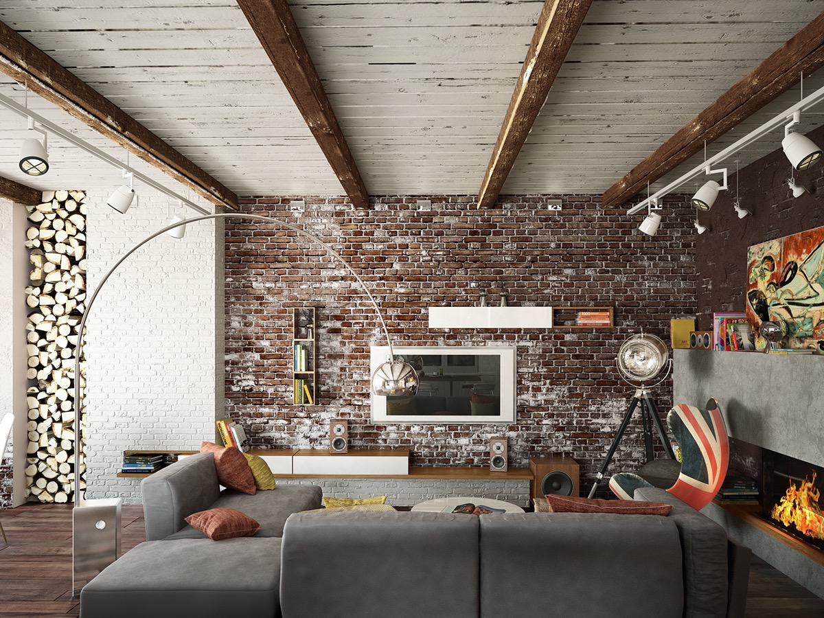 Rectangular Living Room Layout with Fireplace New Living Rooms with Exposed Brick Walls
