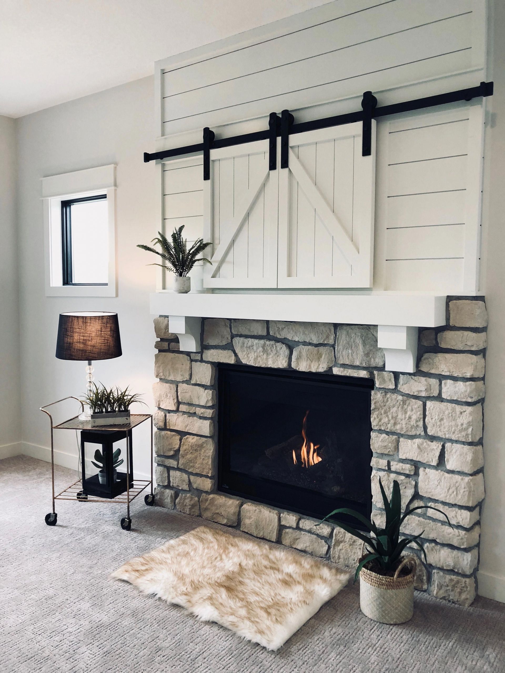 Shiplap Fireplace Ideas Elegant White Painted Shiplap On A Fireplace with Secret Tv Storage