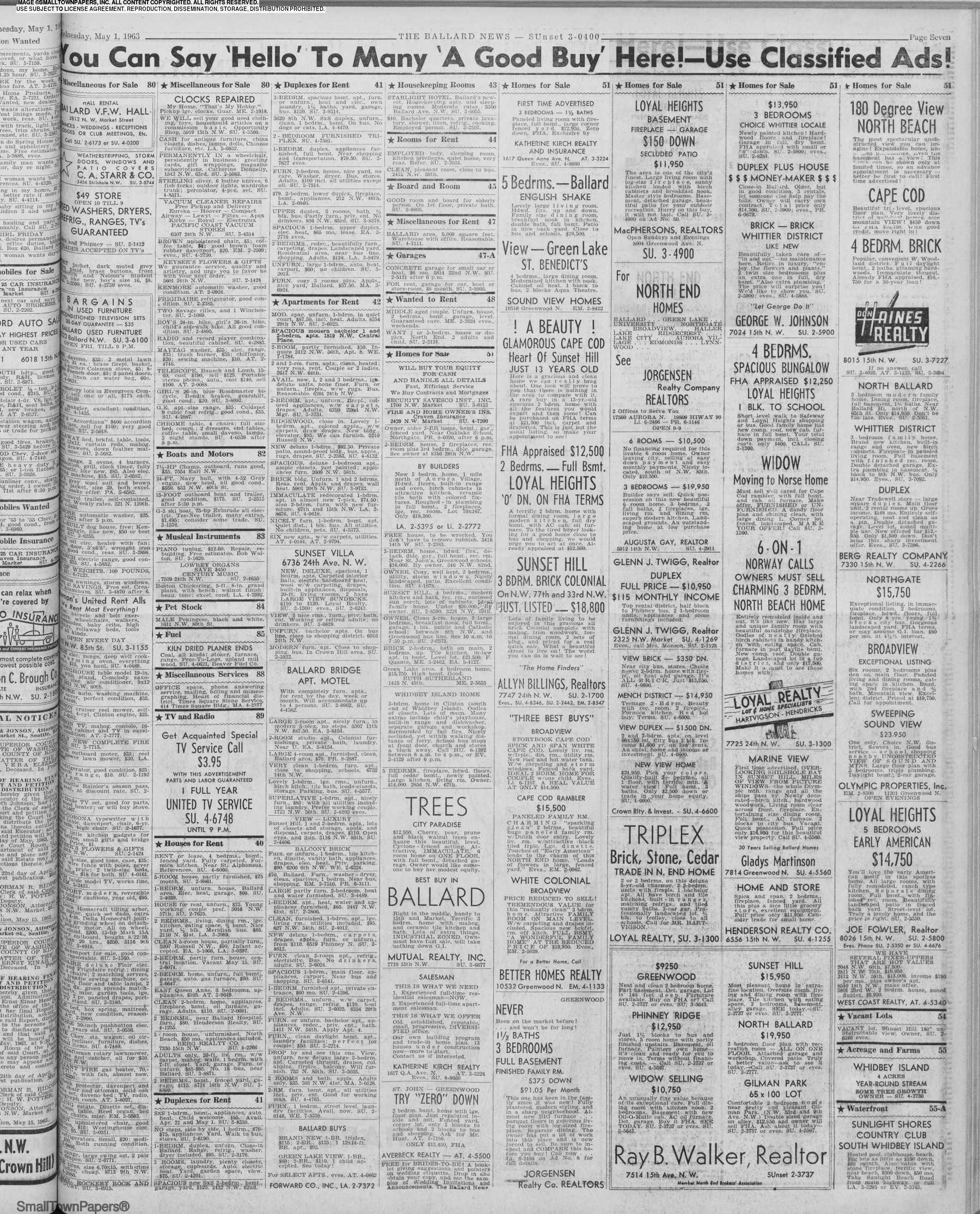 Stone Fireplace Ark Inspirational Ballard News Tribune May 1 1963 Page 7