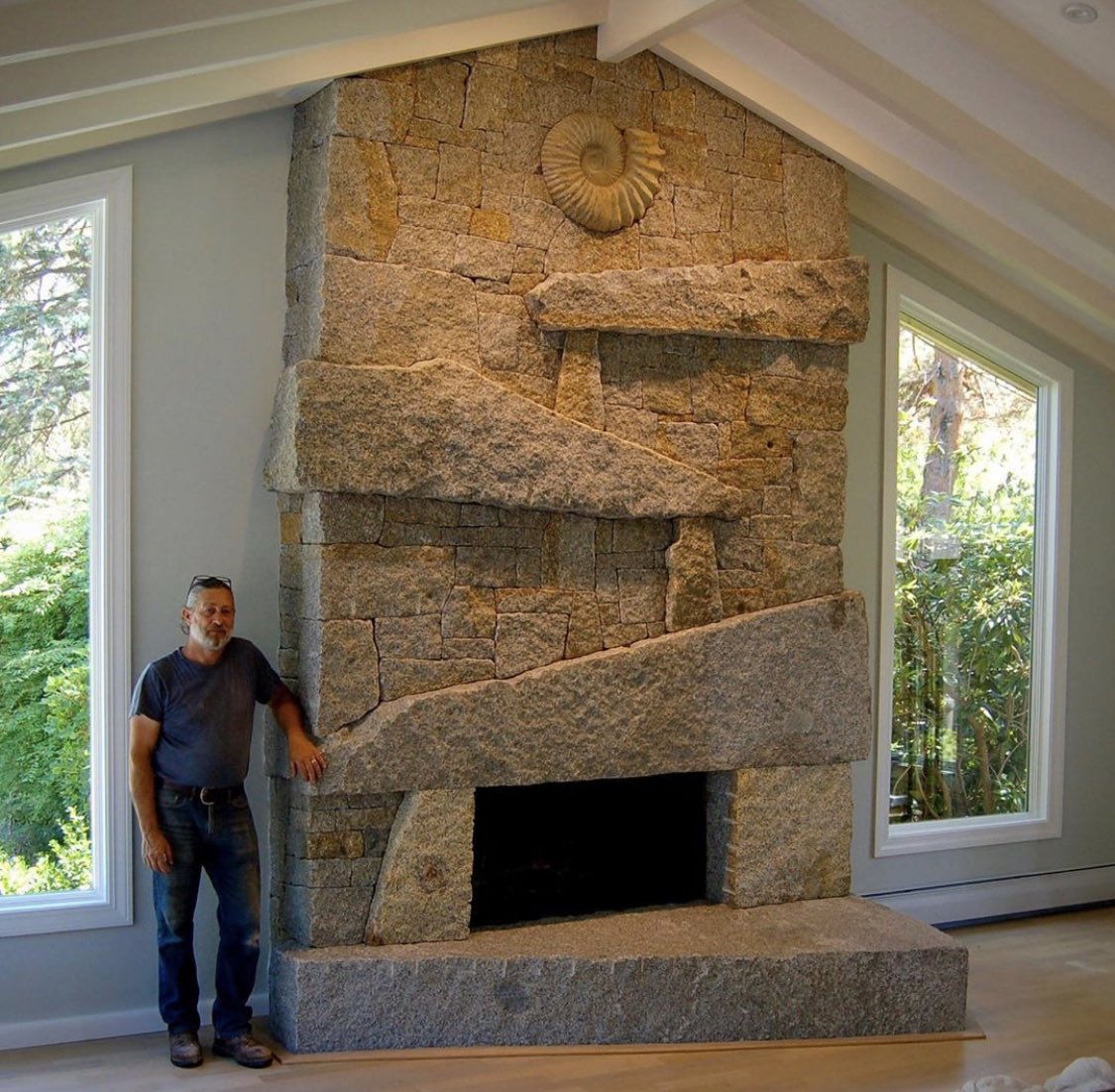 Stone Fireplace with Wood Mantel Best Of Hashtag Granitehearth Na Twitteru